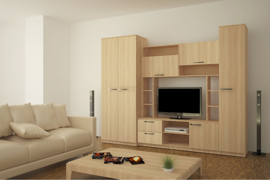 Шкаф четырёхдверный дуб белый глянец