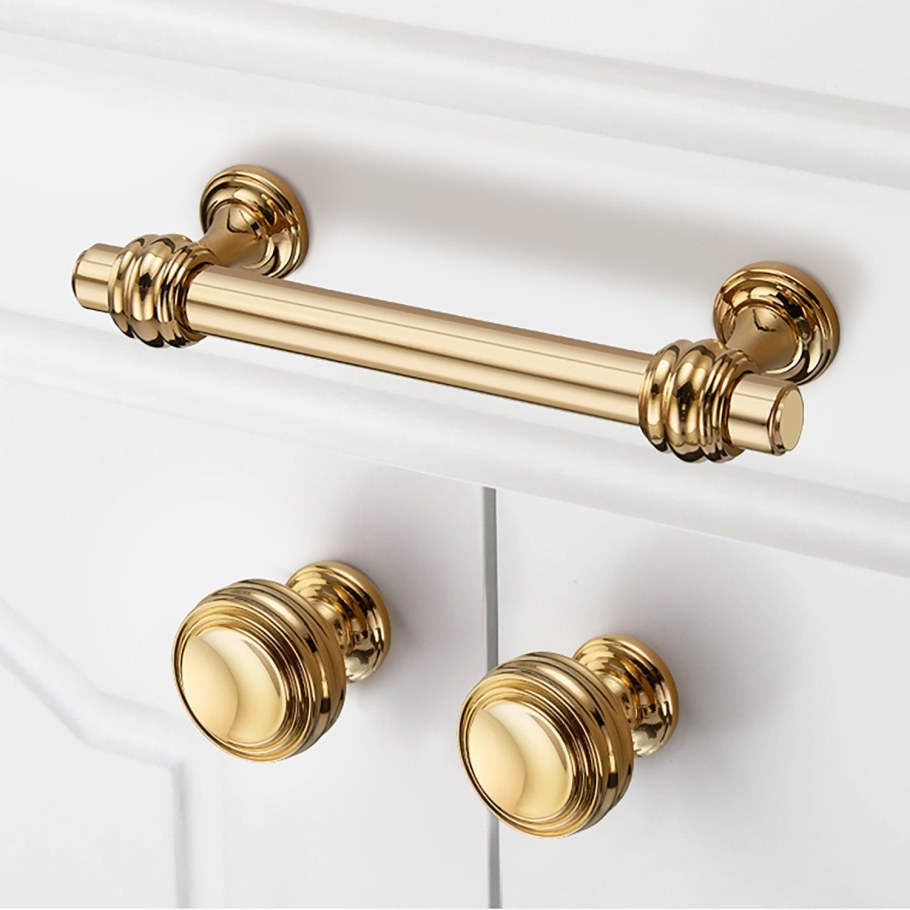 Ручка мебельная Brass золото длинная