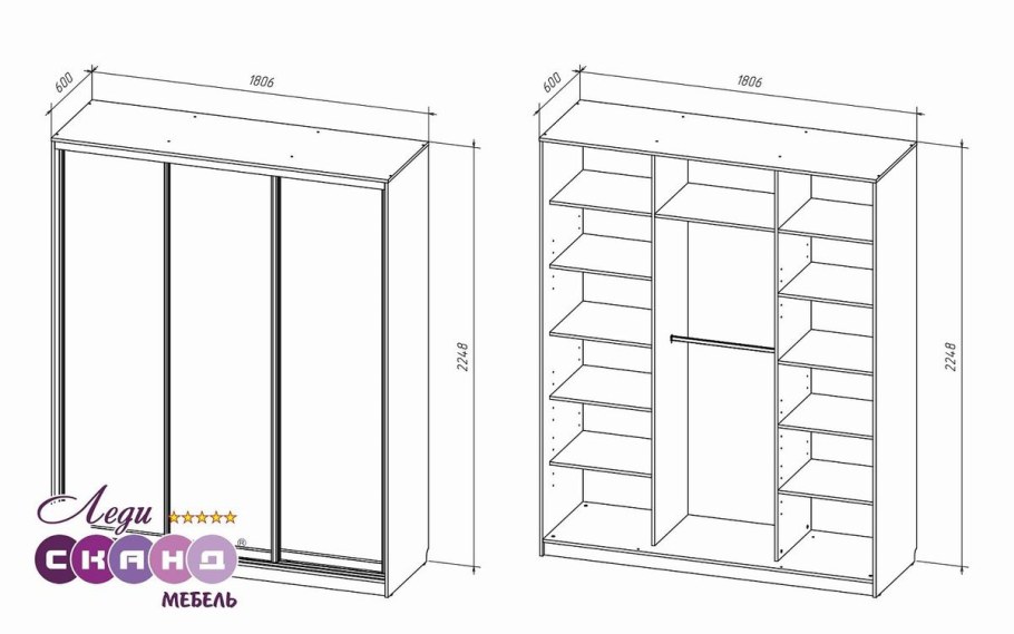 Встроенный шкаф-купе в спальню