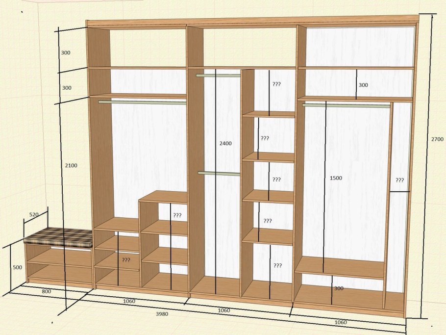 Фасады на встроенный шкаф купе в спальню