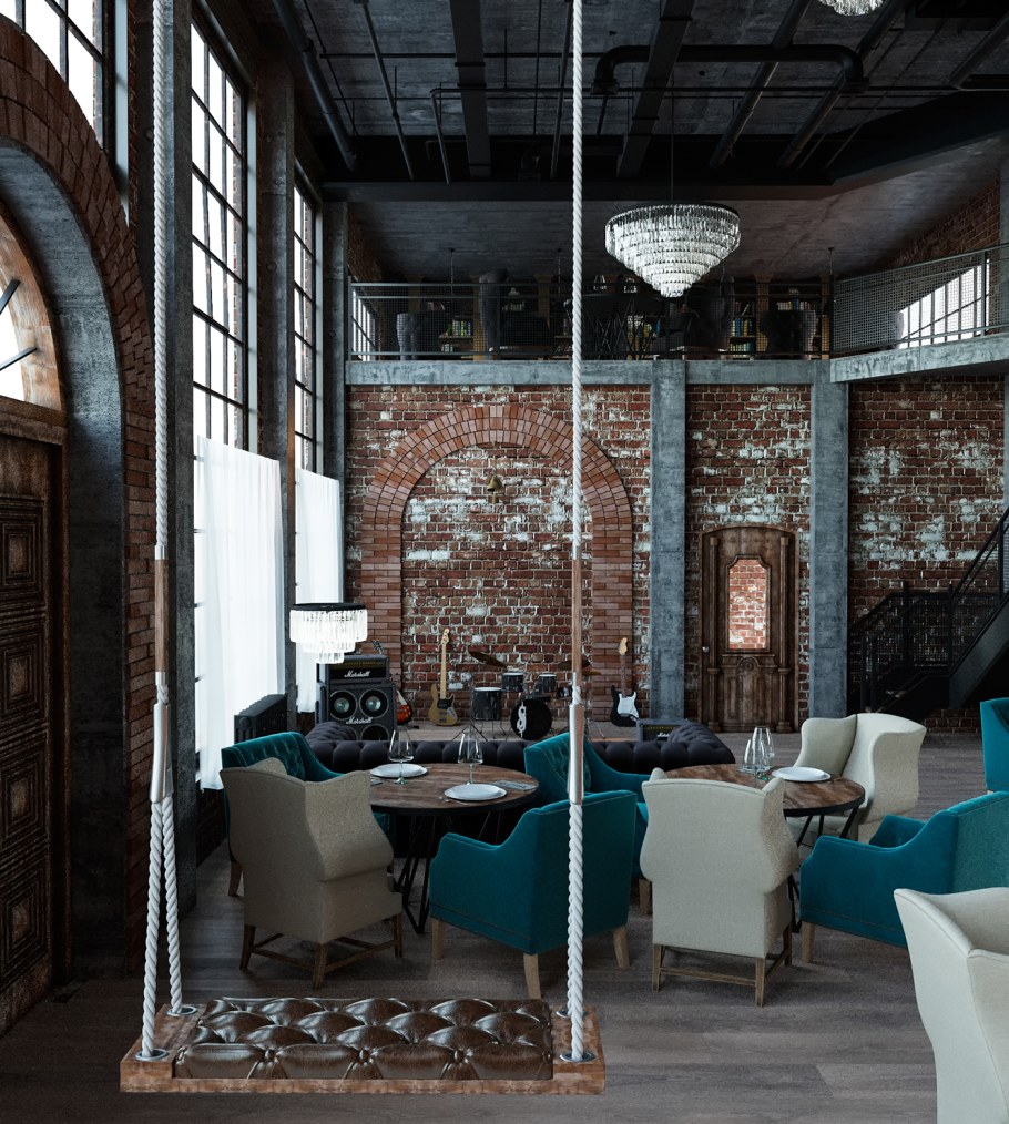 Лофт кафе в Мехико