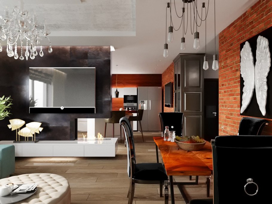 Loft Interior Design кирпич