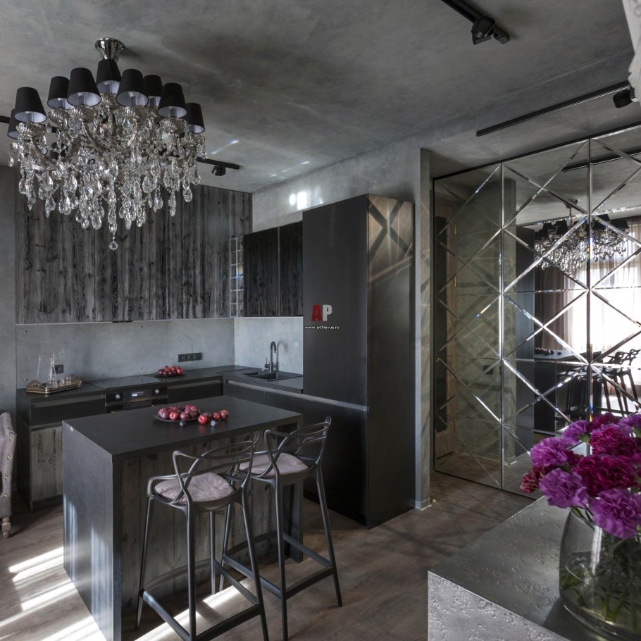 Гостиная в стиле лофт