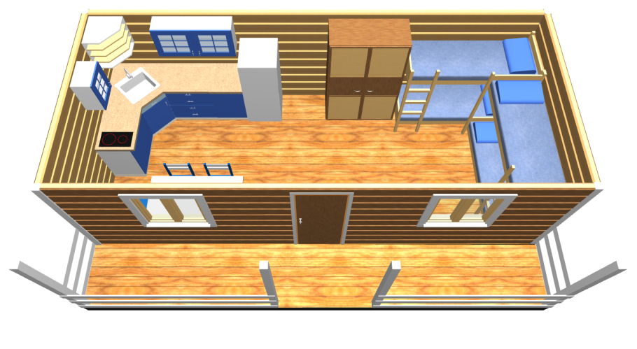 Бытовка двухэтажная деревянная