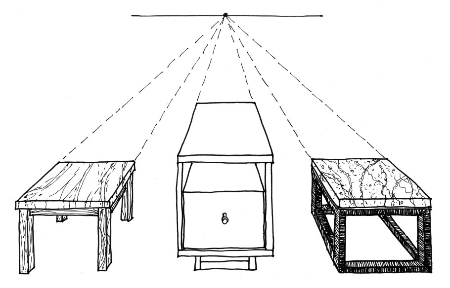 Стол в угловой перспективе