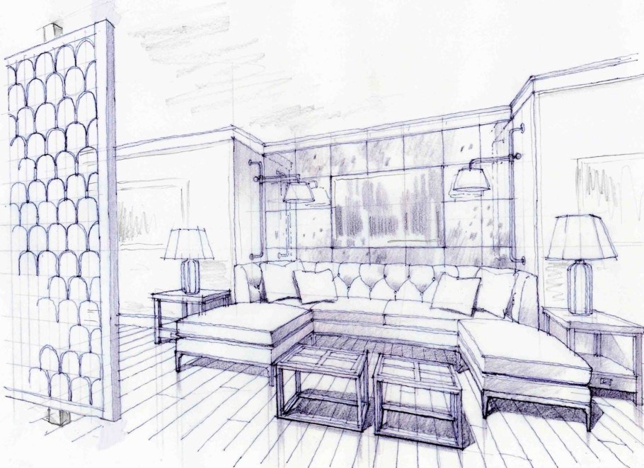 Наброски дизайнеров интерьера