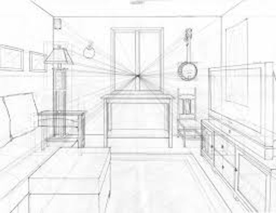 Перспектива комнаты вид сверху сбоку