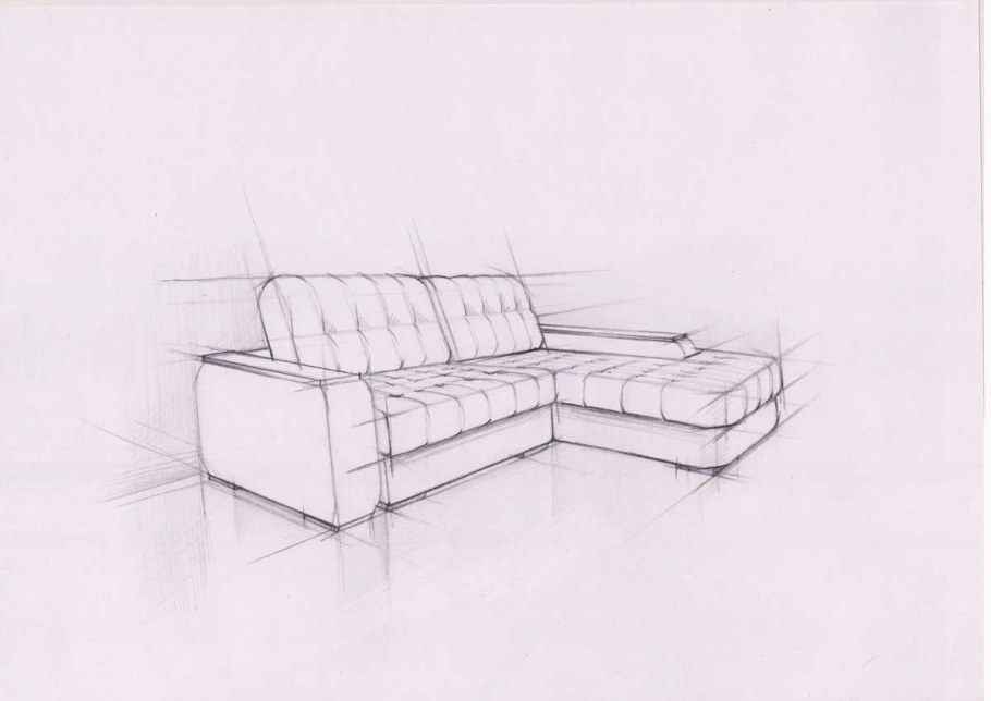 Диван в угловой перспективе