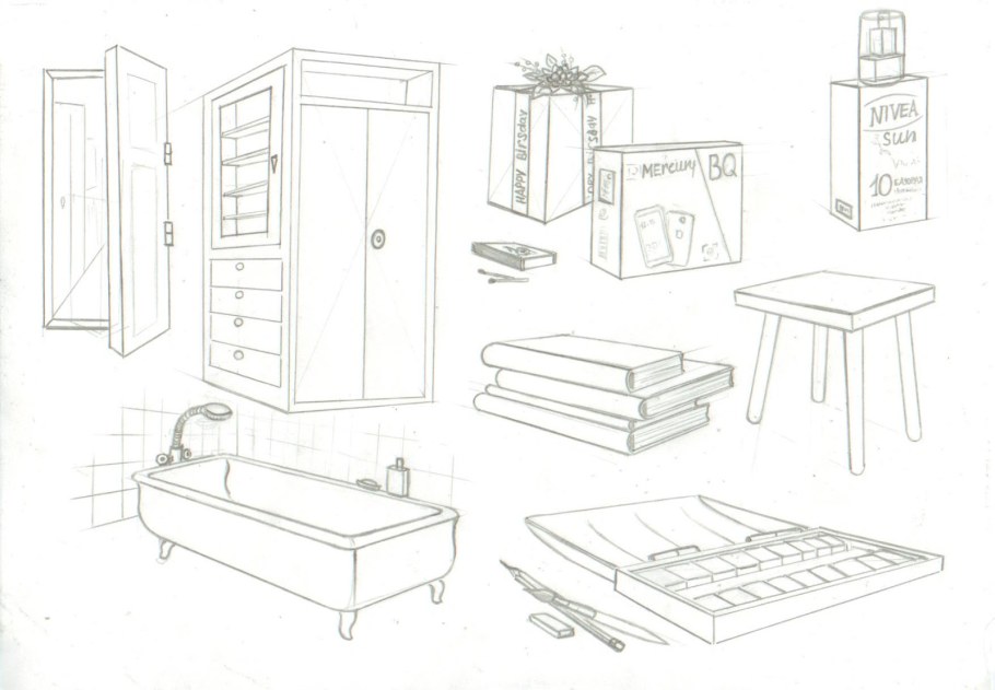 Эскиз интерьера помещения