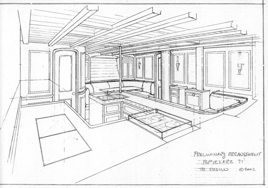 Эскиз интерьера комнаты