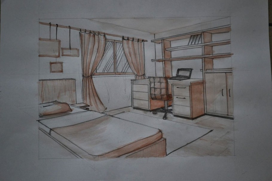 Композиционные зарисовки интерьера