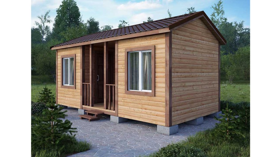 Бытовка с навесом на даче