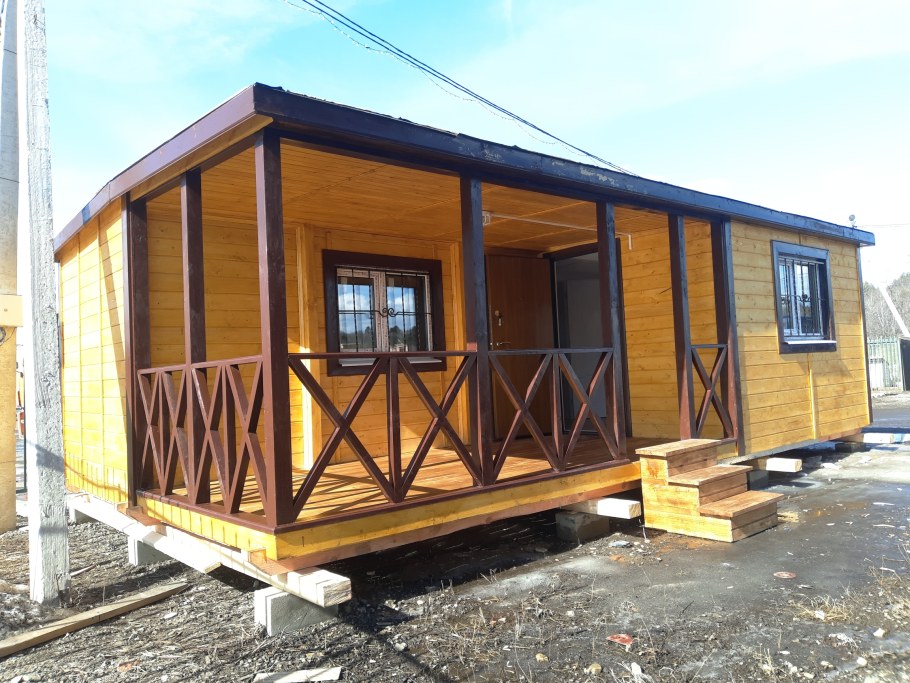 Дачный вагончик с верандой 6х4.8
