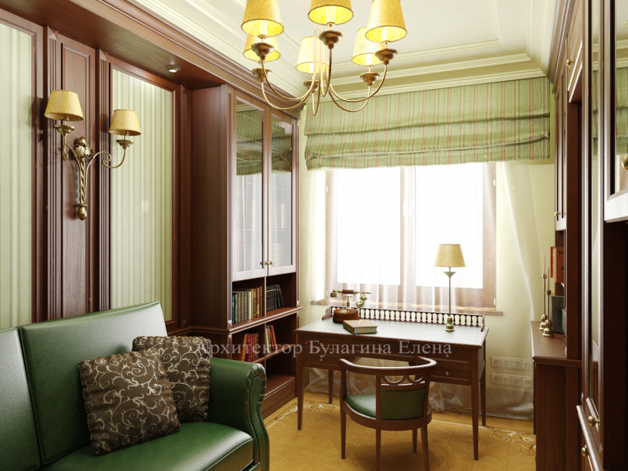 Кабинет гостиная в классическом стиле