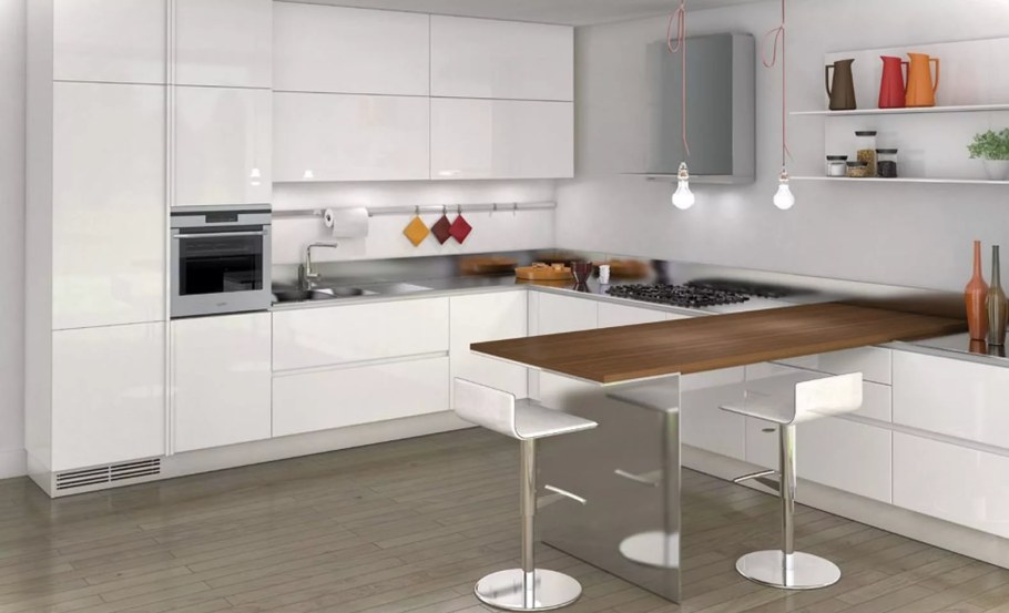 Кухня Модерн с барной стойкой