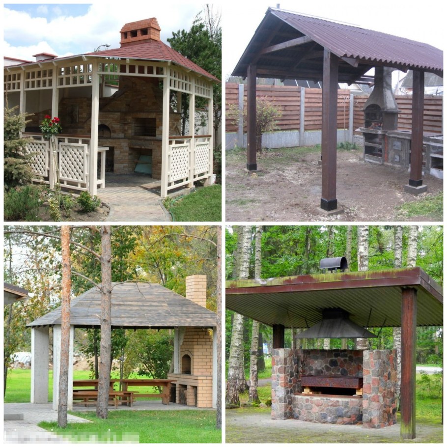 Навес для барбекю на даче