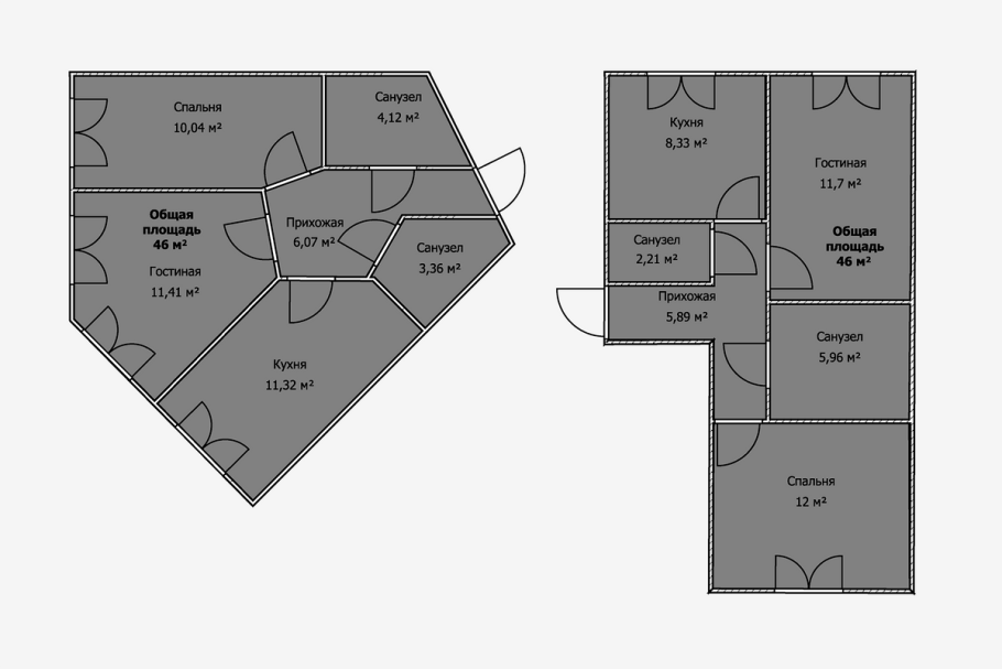 Пятиугольная кухня расстановка мебели