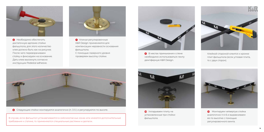 Крепление датчика к стойке фальшпола