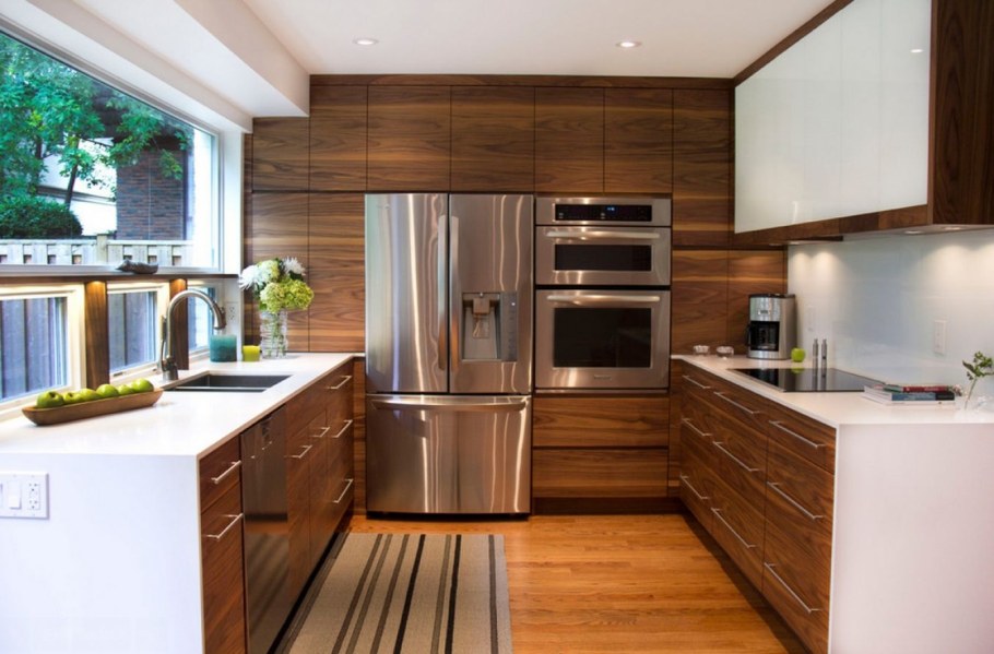 Маленькие п образные кухни с барной стойкой