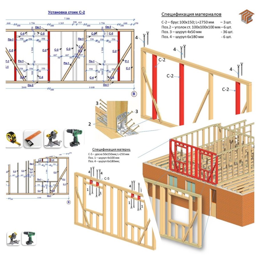 Конструкция деревянного дома