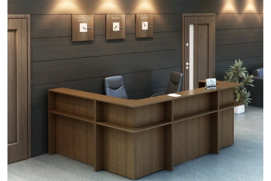Стойка ресепшн орех. 3850*1100*1200 Стойка ресепшн орех. 3850*1100*1200
