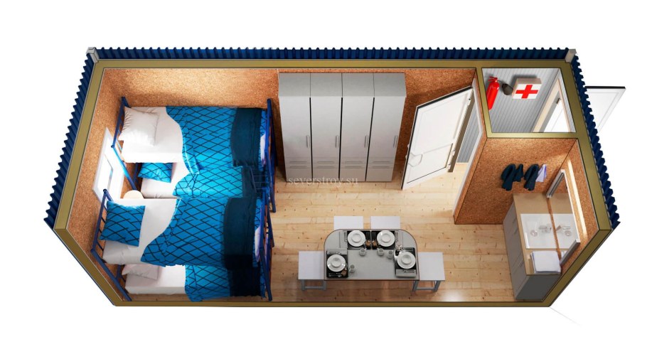 Вагончик для дачи внутри