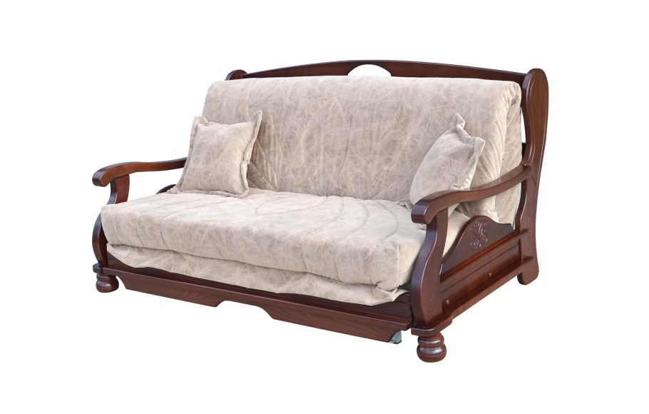 Диван аккордеон Женева с деревянными подлокотниками