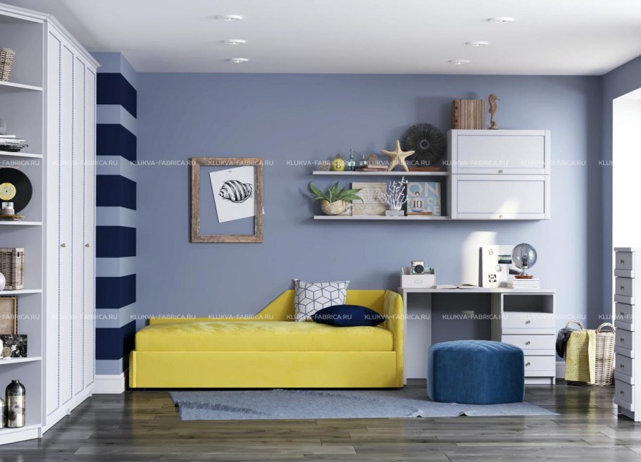 Кровать двухъярусная с диваном фабрики клюква