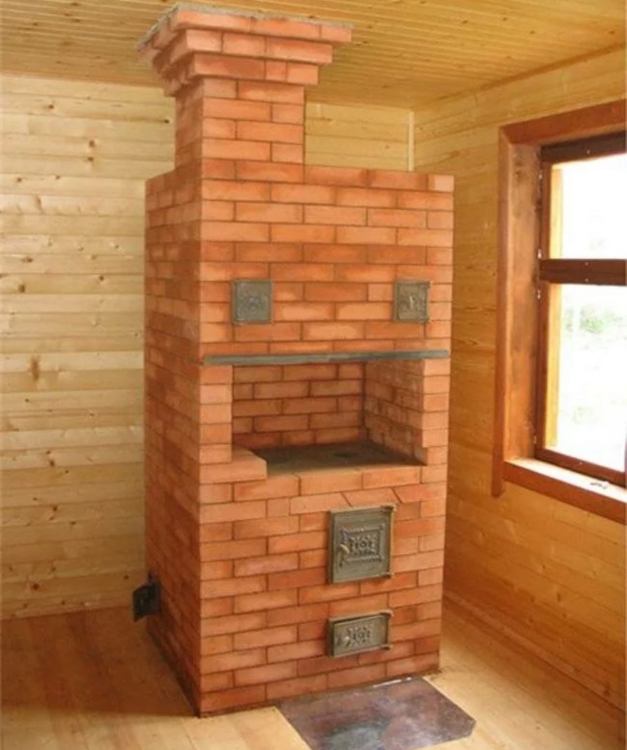 Кирпичные печь шведка с водяным контуром