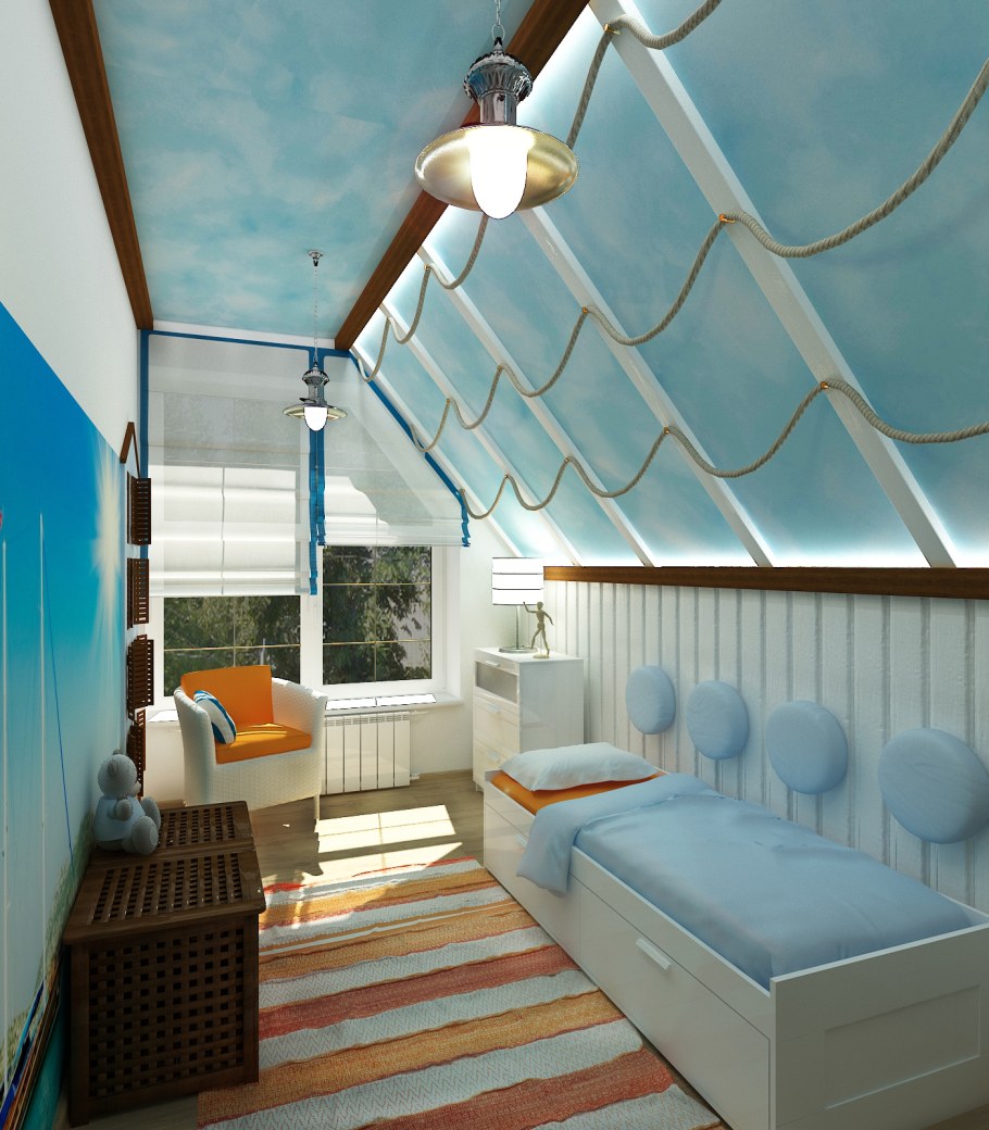 Мансарда в морском стиле