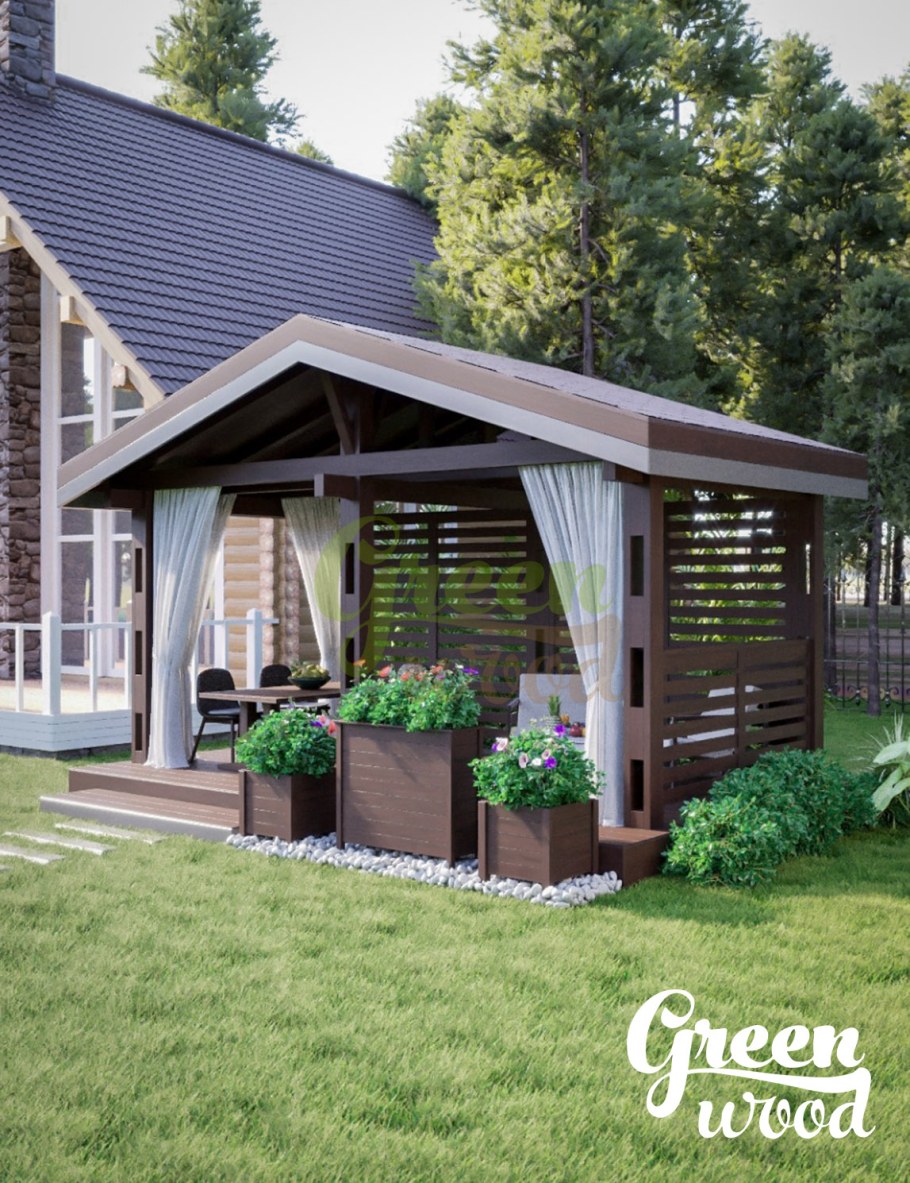 Беседка с камином