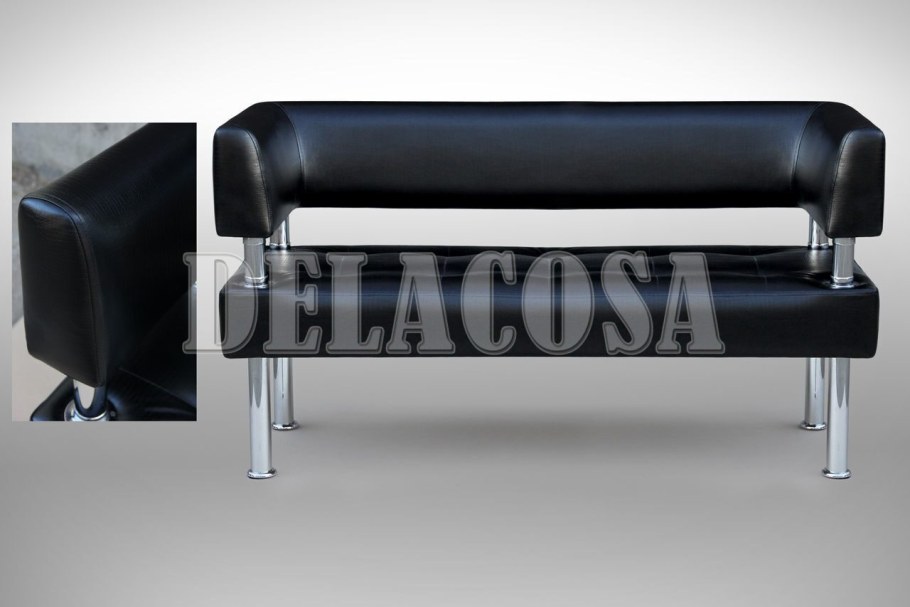 Диван "Сантьяго" черный кожзам