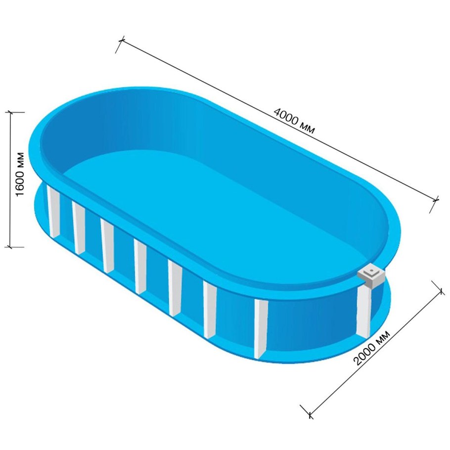 Полипропиленовый бассейн 4м * 2м