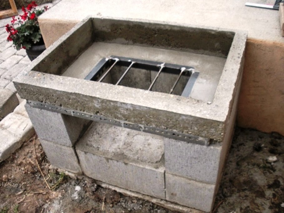 Печь барбекю из блоков