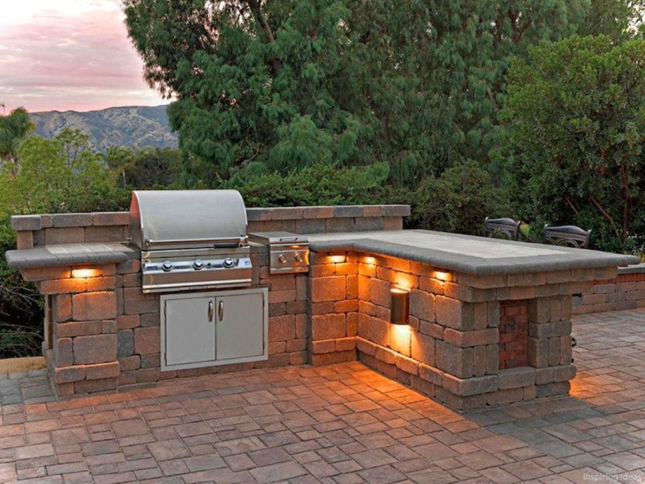 Раковина из кирпича летняя кухня