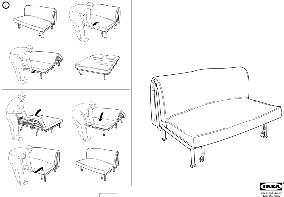 Кресло-кровать ЛИКСЕЛЕ икеа схема сборки