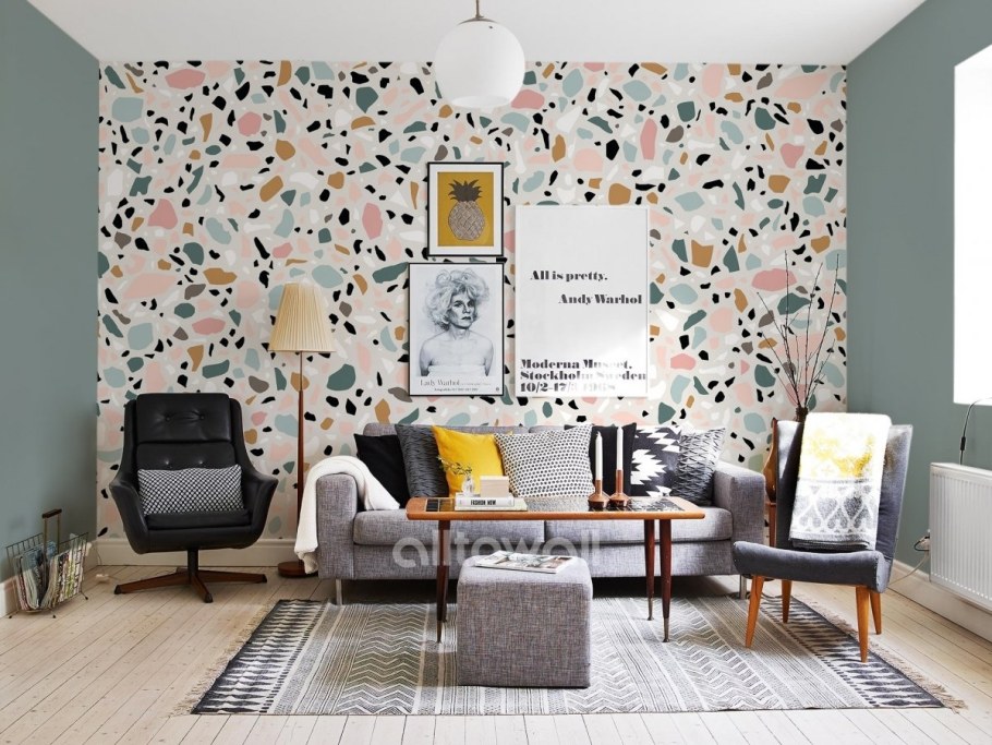 Спальня в современном стиле с фотообоями