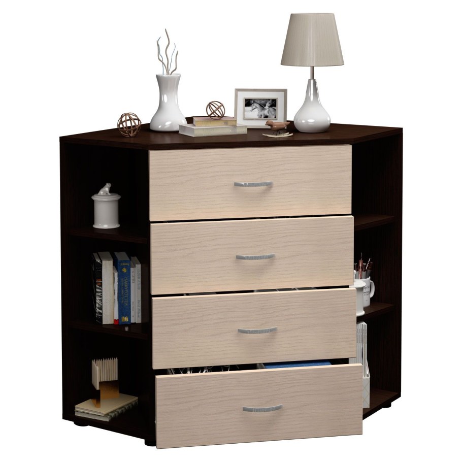 Комод угловой цвет венге-дуб молочный