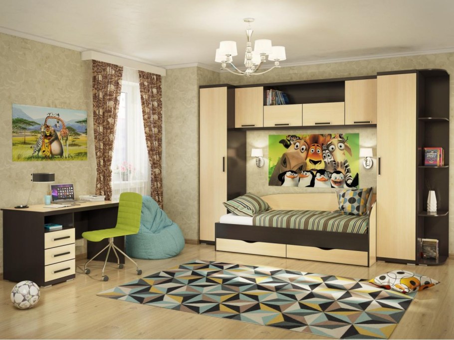 Кухня венге и беленый дуб