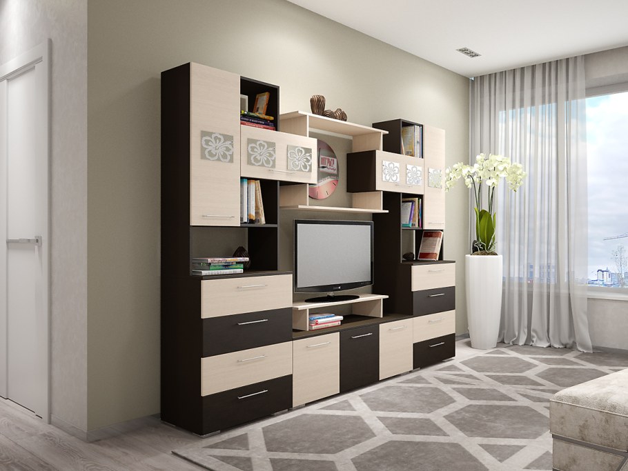 Гостиная марта 18 венге/беленый дуб