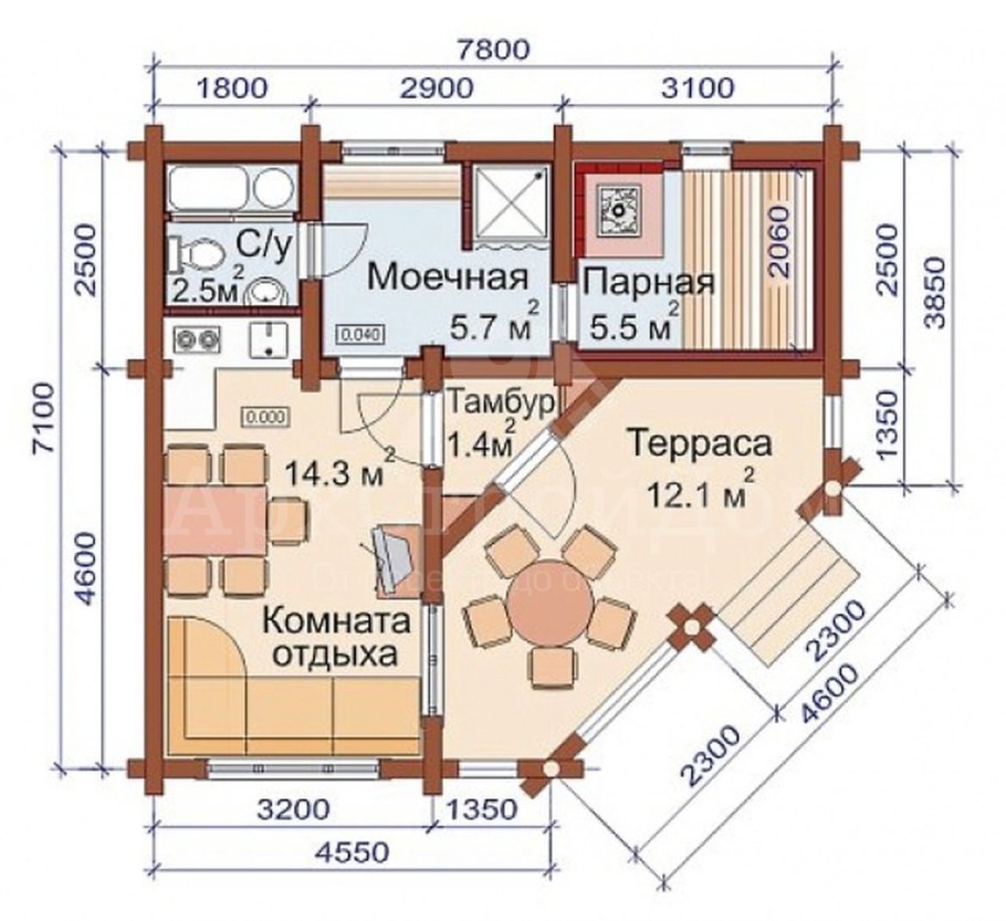 Дом из бруса 6х9 одноэтажный проекты