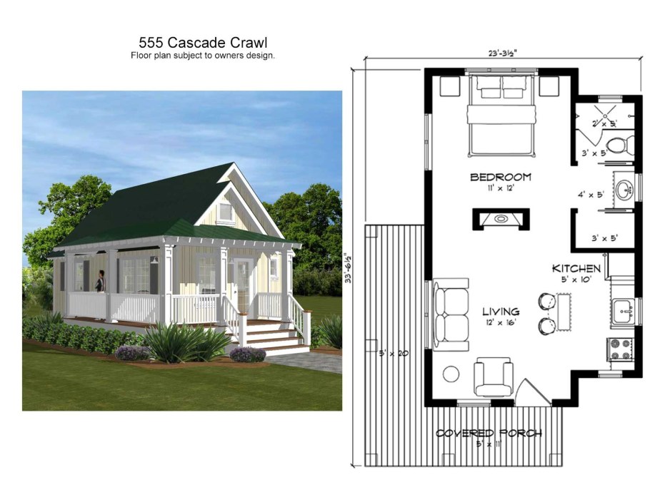 Чертеж дачного домика 3х4