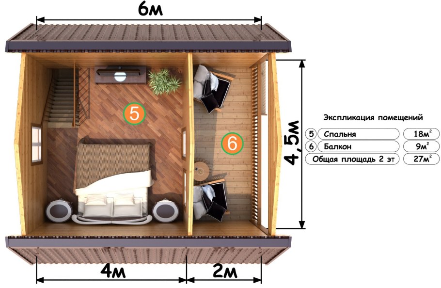 Проект однокомнатного дома с печкой