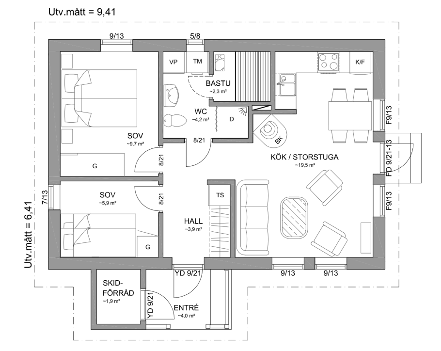 Маленький деревенский домик планировка