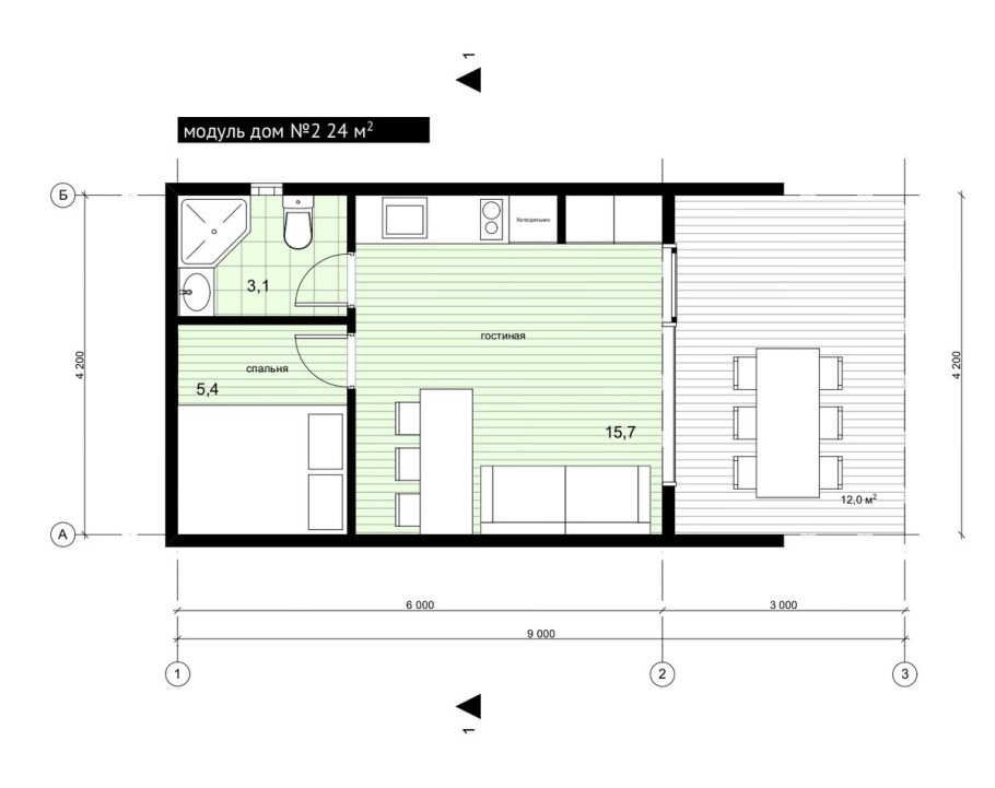 Планировка дома из сруба 6 на 6