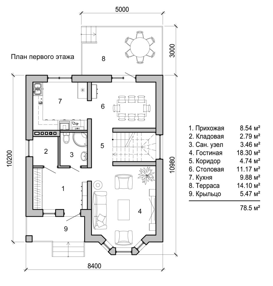 Дачный домик 7х8 планировка