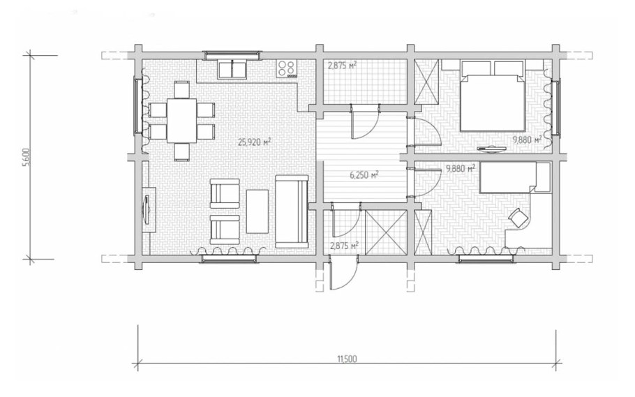 Планировка дачного домика 6х6