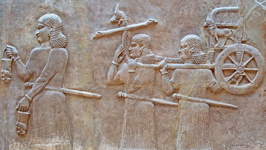 Охота ассирийского царя на Львов древний рельеф