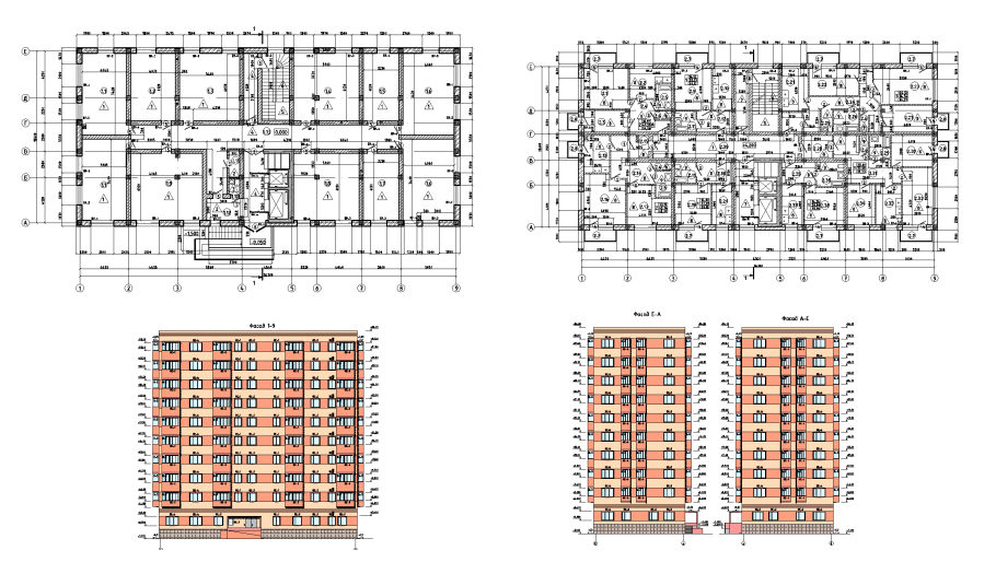 Монолитный каркас многоэтажного здания план
