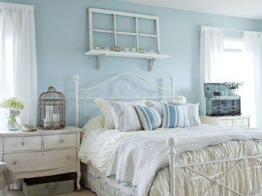 Сканди спальня голубая